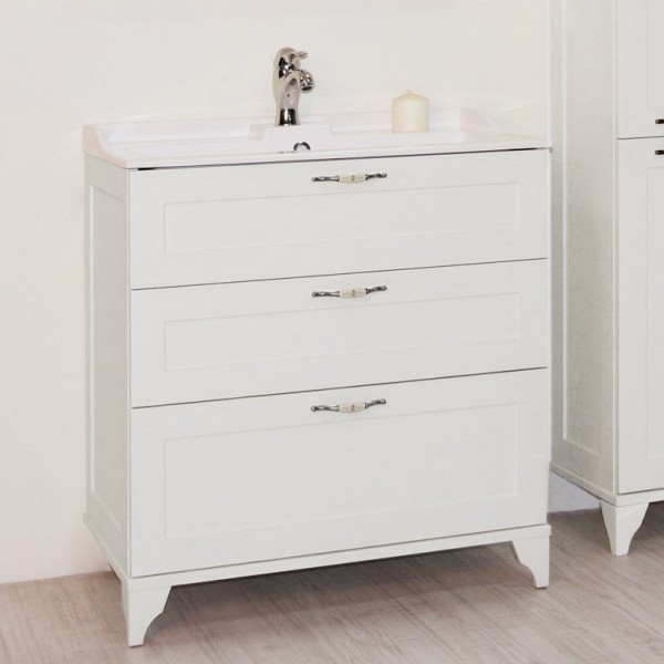 Тумба под раковину AQUATON Леон 80Н дуб белый