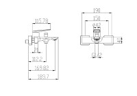 Смеситель для ванны с душем Olive'S Viar 28201VRB черный Смеситель для ванны с душем Olive'S Viar 28201VRB черный