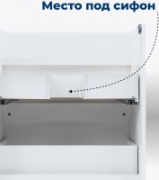 Мебель для ванной комнаты Aquanet Вега 120 R напольная, белая глянцевая, под стиральную машину