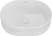 Накладная раковина KERAMA MARAZZI Sabbia 51 глянцевая белая, овальная, с 1 отверстием под смеситель