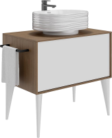 Накладная раковина KERAMA MARAZZI Sabbia 51 глянцевая белая, овальная, с 1 отверстием под смеситель