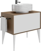 Накладная раковина KERAMA MARAZZI Sabbia 51 глянцевая белая, овальная, с 1 отверстием под смеситель