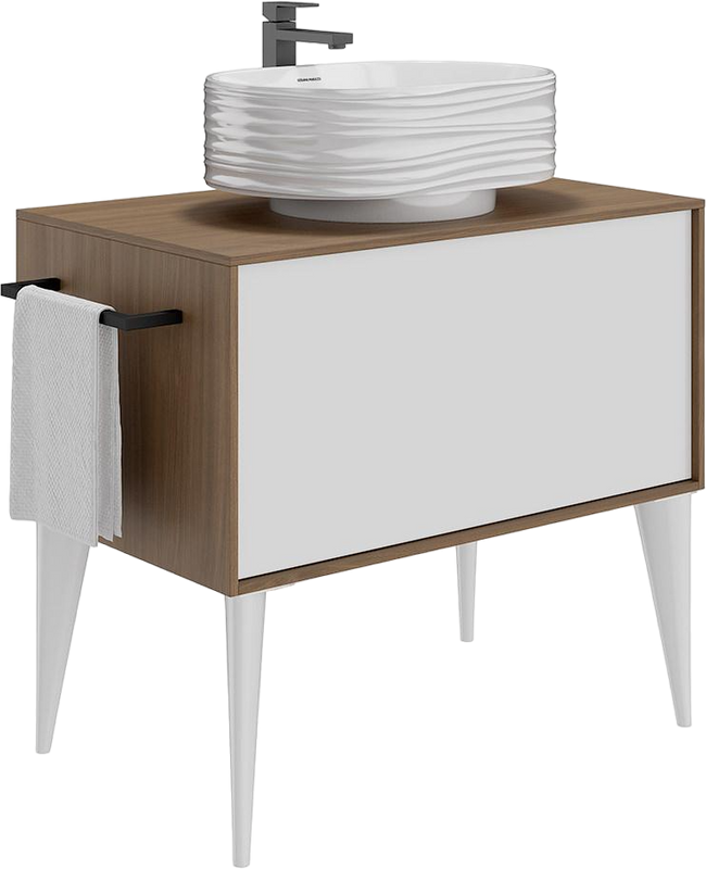 Накладная раковина KERAMA MARAZZI Sabbia 51 глянцевая белая, овальная, с 1 отверстием под смеситель