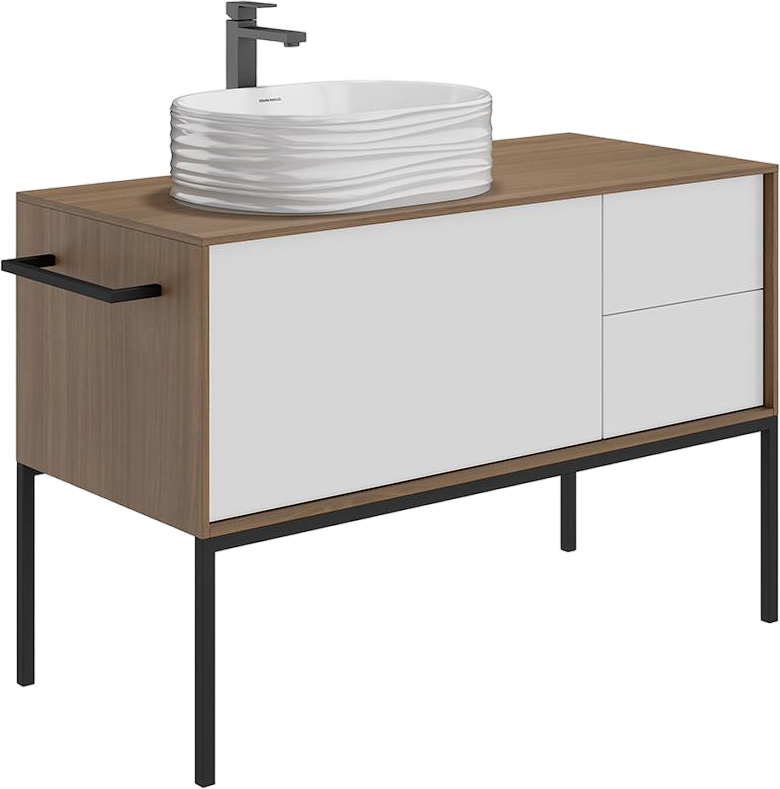 Накладная раковина KERAMA MARAZZI Sabbia 51 глянцевая белая, овальная, с 1 отверстием под смеситель