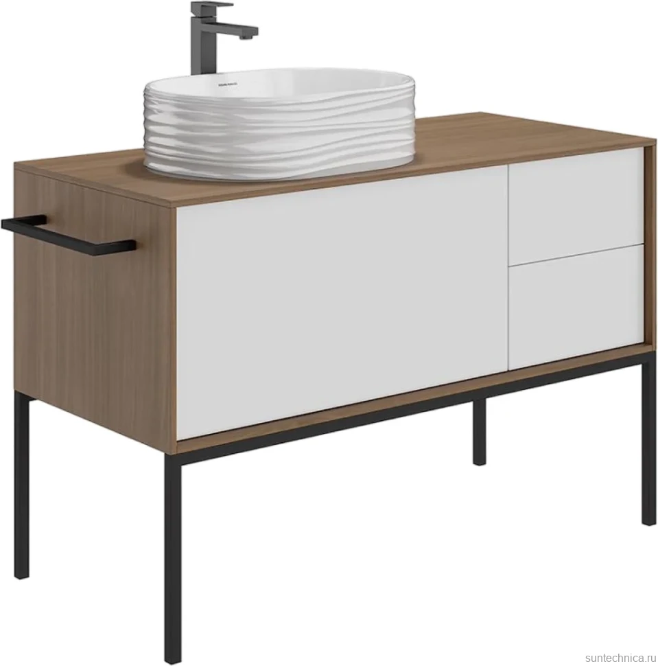 Накладная раковина KERAMA MARAZZI Sabbia 51 глянцевая белая, овальная, с 1 отверстием под смеситель