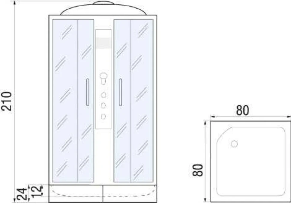 Душевая кабина River Quadro 80/24 MT