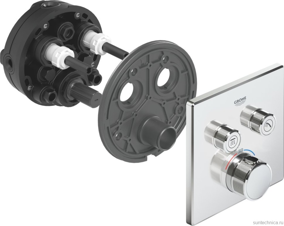 Термостатический смеситель встраиваемый Grohe Grohtherm SmartControl 29124000 С ВНУТРЕННЕЙ ЧАСТЬЮ, хром