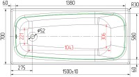 Чугунная ванна Универсал Классик 150x70 см, пристенная, белая, на ножках
