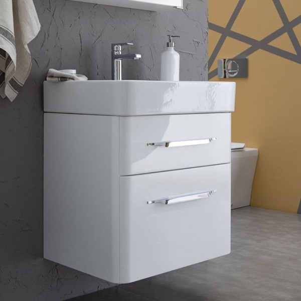 Тумба с раковиной Aquanet Виченца 60 белый глянец