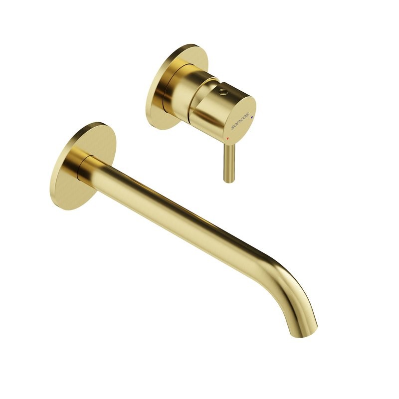 Смеситель для раковины Sancos Etna, брашированное золото, PVD покрытие, SC9004BG