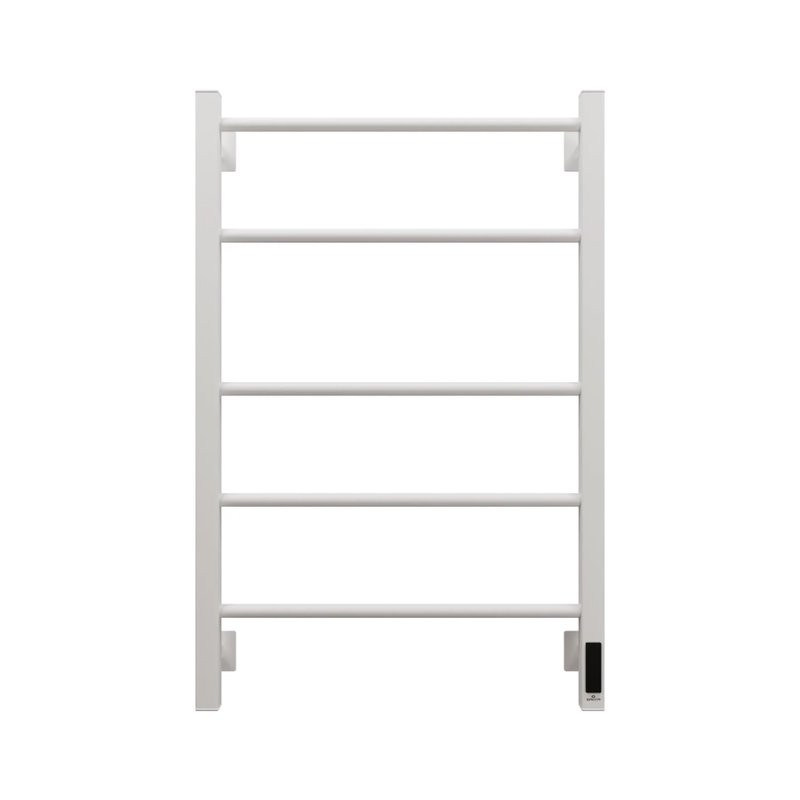 Полотенцесушитель электрический Grota Costa 530х800 RAL9016 EL 80x55 см, подключение справа, слева, скрытое подключение справа, матовый белый, лесенка, из стали