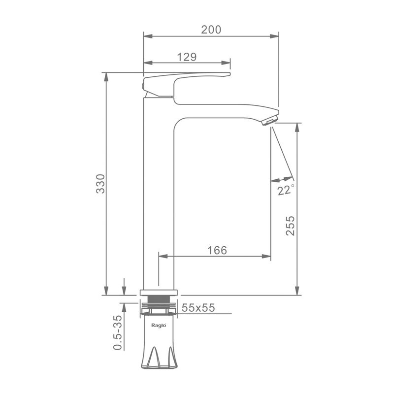Смеситель для раковины Raglo R01.15.09, графит
