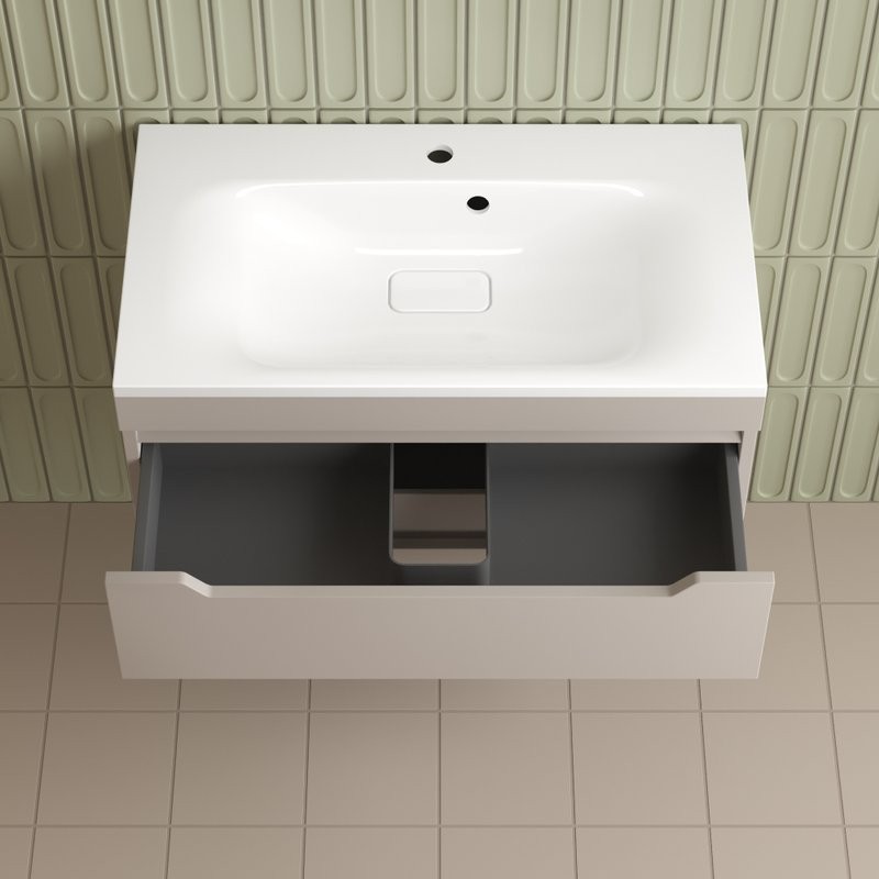 Тумба под раковину без столешницы Style Line Остин 80 подвесная, крем эмаль plus