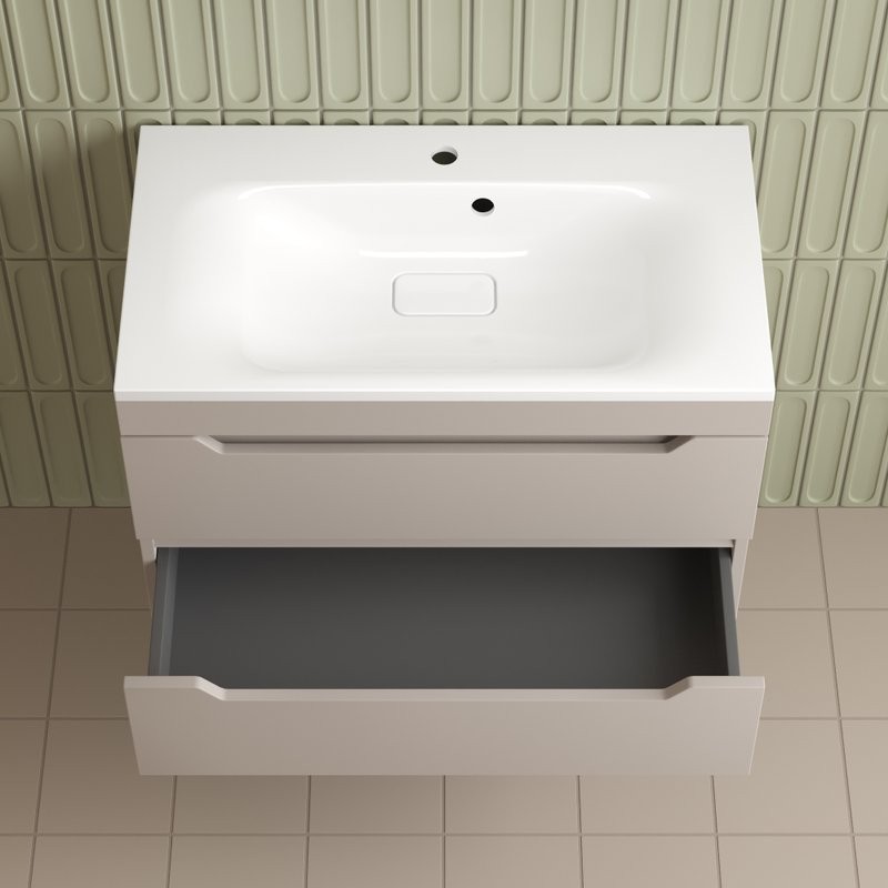 Тумба под раковину без столешницы Style Line Остин 80 подвесная, крем эмаль plus