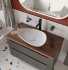 Мебель для ванной STWORKI Берген 100 серая с темной столешницей,  раковина Bocchi Etna 1114-001-0125