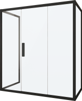 Душевой уголок Kubele DE019 R3U-MAT-BLMT 140х90 см, профиль матовый черный
