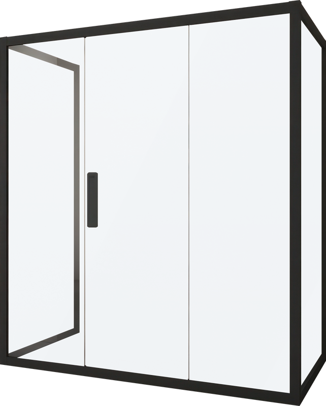 Душевой уголок Kubele DE019 R3U-MAT-BLMT 140х90 см, профиль матовый черный