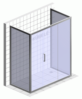 Душевой уголок Kubele DE019 R3U-MAT-BLMT 140х90 см, профиль матовый черный