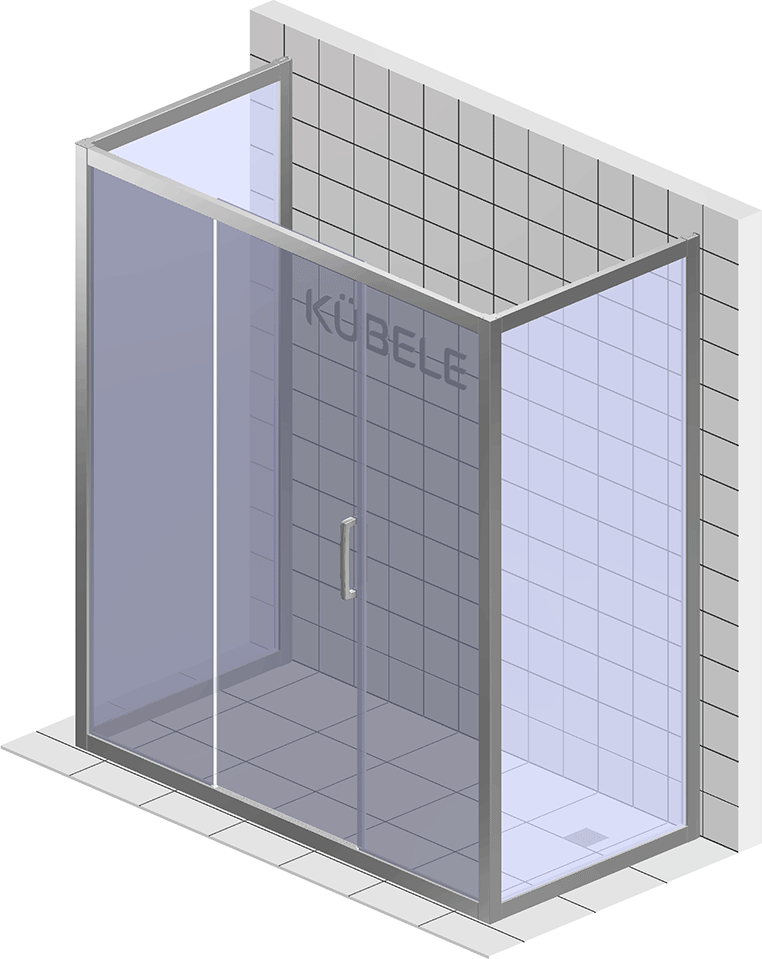 Душевой уголок Kubele DE019 R3U-MAT-BLMT 140х90 см, профиль матовый черный