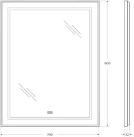 Зеркало BelBagno Kraft 90x70, с подсветкой, с подогревом, сатин