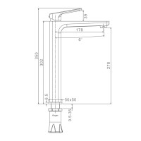 Смеситель для раковины высокий Raglo R51.15.03, золотой сатин Смеситель для раковины высокий Raglo R51.15.03, золотой сатин