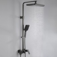 Душевая стойка Frap H76 F2476-9 оружейная сталь