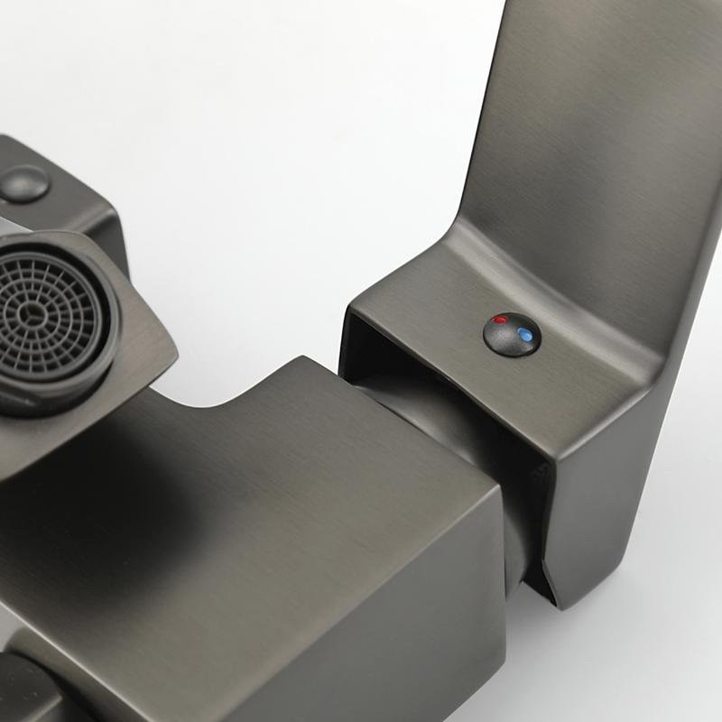 Душевая стойка Frap H76 F2476-9 оружейная сталь