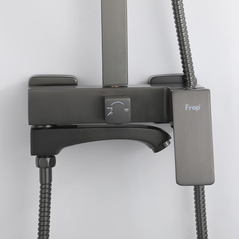 Душевая стойка Frap H76 F2476-9 оружейная сталь