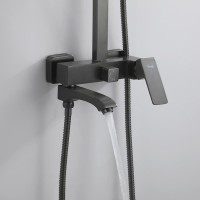 Душевая стойка Frap H76 F2476-9 оружейная сталь