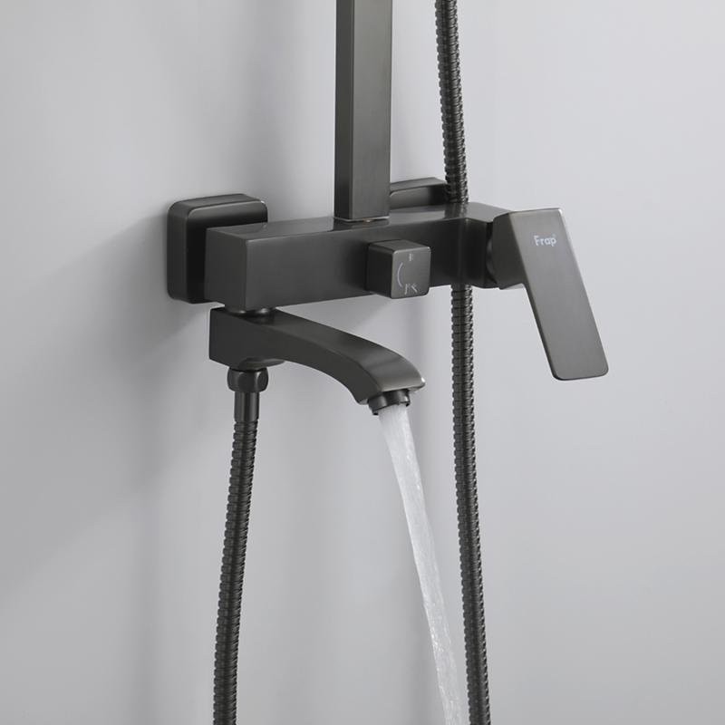 Душевая стойка Frap H76 F2476-9 оружейная сталь