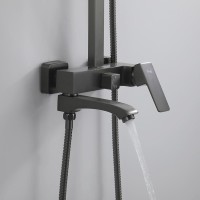 Душевая стойка Frap H76 F2476-9 оружейная сталь