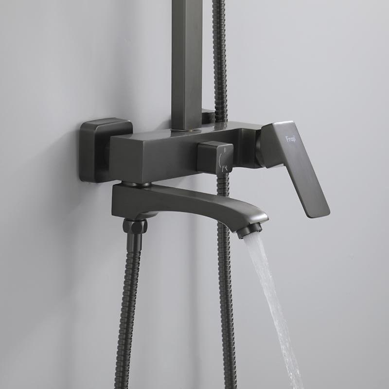 Душевая стойка Frap H76 F2476-9 оружейная сталь