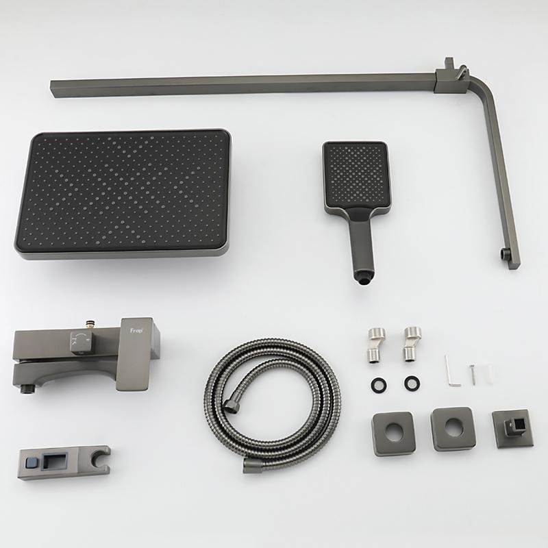 Душевая стойка Frap H76 F2476-9 оружейная сталь