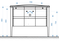 Тумба с раковиной Belux Анжело Н 110-02 напольная, глянцевая черная