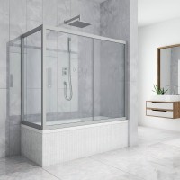 Шторка на ванну Kubele DE019 PR-CLN-MT 150х90 см, профиль матовый хром