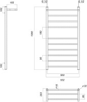 Полотенцесушитель водяной Domoterm Медея сп П10 50x100 хром