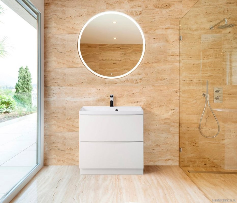 Тумба с раковиной BelBagno Marino 60 bianco lucido, напольная