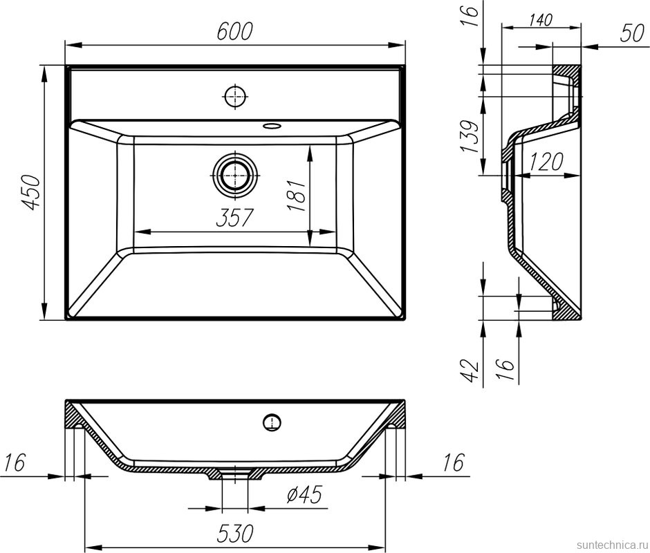 Тумба с раковиной BelBagno Marino 60 bianco lucido, напольная