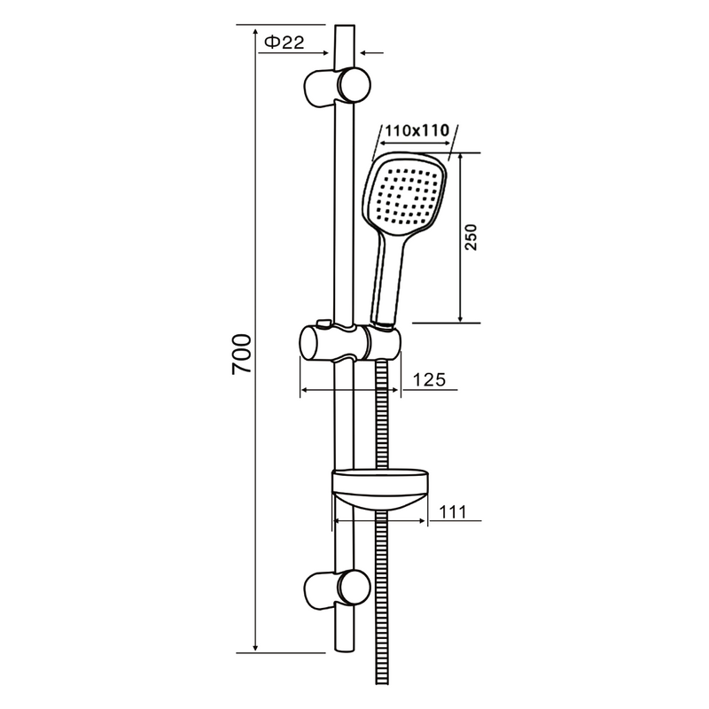 Душевой гарнитур Orange O-Shower OS704b черный