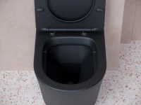 Комплект Унитаз подвесной Ceramicanova Balearica Rimless CN6000MB черный матовый + Инсталляция STWORKI + Кнопка 230823 хром матовый