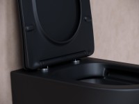 Комплект Унитаз подвесной Ceramicanova Balearica Rimless CN6000MB черный матовый + Инсталляция STWORKI + Кнопка 230823 хром матовый