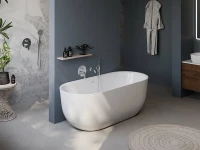 Акриловая ванна BelBagno BB706-1800-800 180x80 см, отдельностоящая, белая, овальная, со сливом-переливом, с донным клапаном