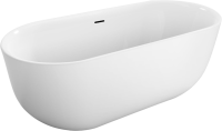 Акриловая ванна BelBagno BB706-1800-800 180x80 см, отдельностоящая, белая, овальная, со сливом-переливом, с донным клапаном