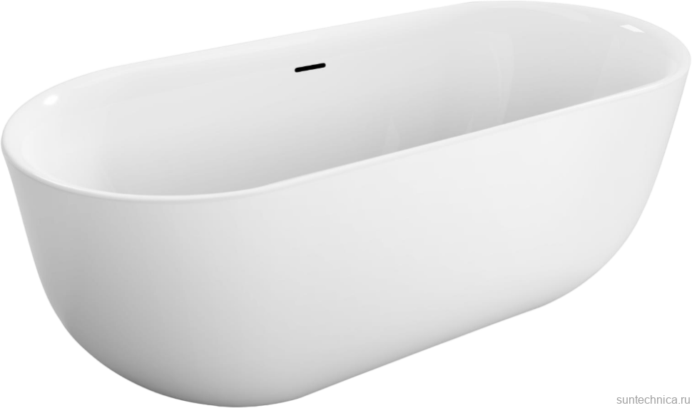Акриловая ванна BelBagno BB706-1800-800 180x80 см, отдельностоящая, белая, овальная, со сливом-переливом, с донным клапаном