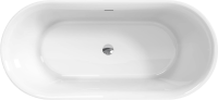 Акриловая ванна BelBagno BB706-1800-800 180x80 см, отдельностоящая, белая, овальная, со сливом-переливом, с донным клапаном