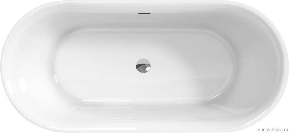 Акриловая ванна BelBagno BB706-1800-800 180x80 см, отдельностоящая, белая, овальная, со сливом-переливом, с донным клапаном