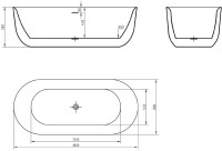 Акриловая ванна BelBagno BB706-1800-800 180x80 см, отдельностоящая, белая, овальная, со сливом-переливом, с донным клапаном