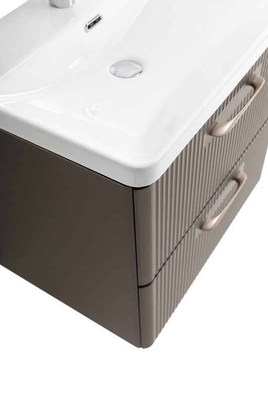 Мебель для ванной комнаты BelBagno Due 50 подвесная, 2 ящика, оружейная сталь