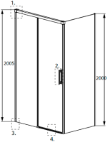 Душевой уголок Radaway Idea Black KDJ 100x100 L