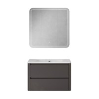 Мебель для ванной комнаты Cezares Relax 80 подвесная, 2 ящика, оружейная сталь